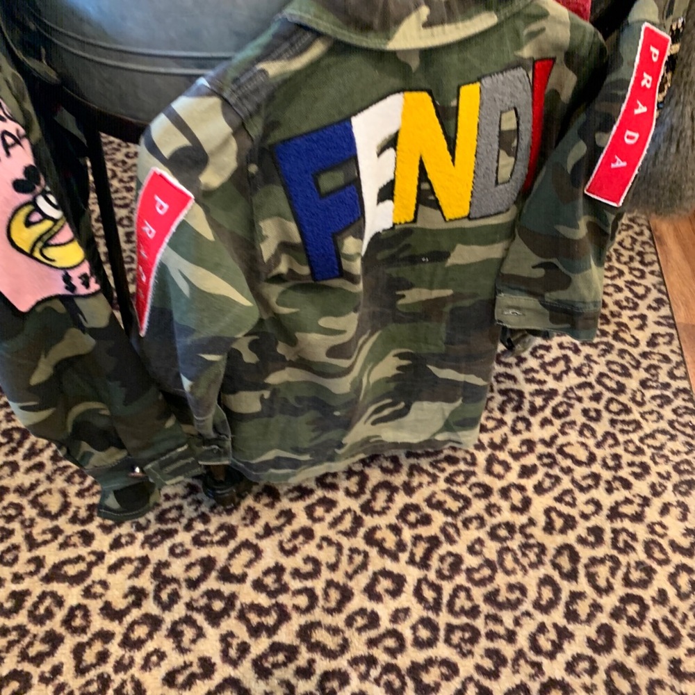 Prada fendi camo kids jacket sz4-6 1 of kind